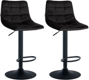 2er Set Barhocker Jerry Samt schwarz