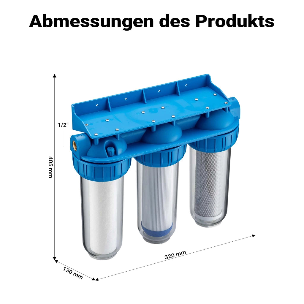 Naturewater NW-BR10B4 Filtro acqua a cartuccia, 3 stadi 20,67 mm 1/2" con cartucce filtranti