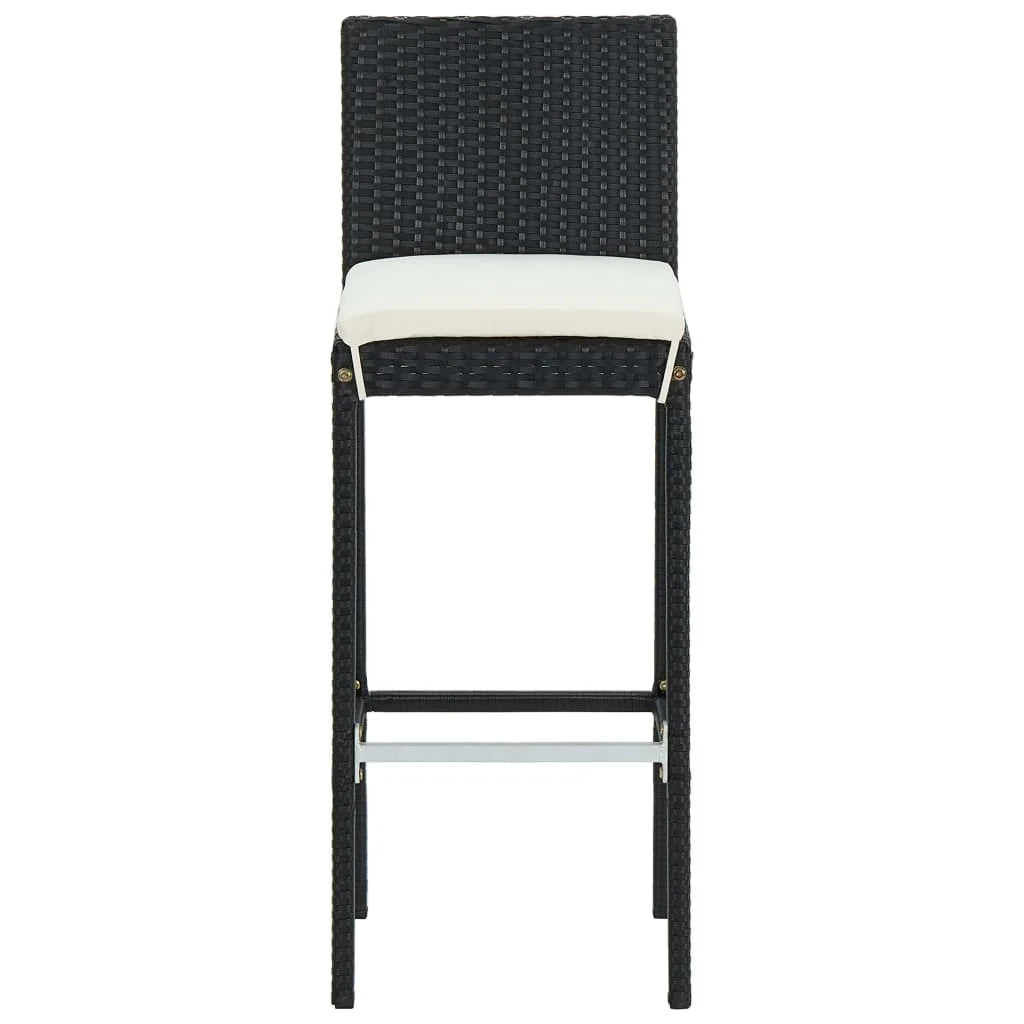 Set da bar da giardino in 3 pezzi con cuscini in polyrattan nero 02_0013368