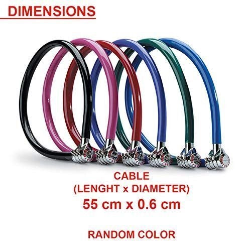 Master Lock 8631 Quantum Cavo Antifurto a Combinazione 3 cifre 55 cm diametro 6 mm colore Mix