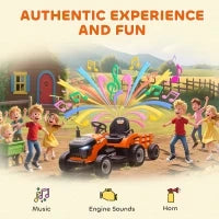 Trattore Elettrico per Bambini con Telecomando, da 3 a 8 Anni, Arancione