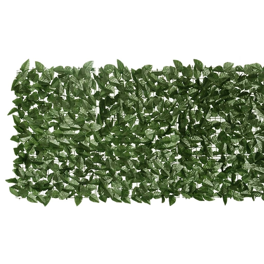 Schermo per balcone schermo per la privacy con foglie 600 x 75 cm verde scuro 02_0010013