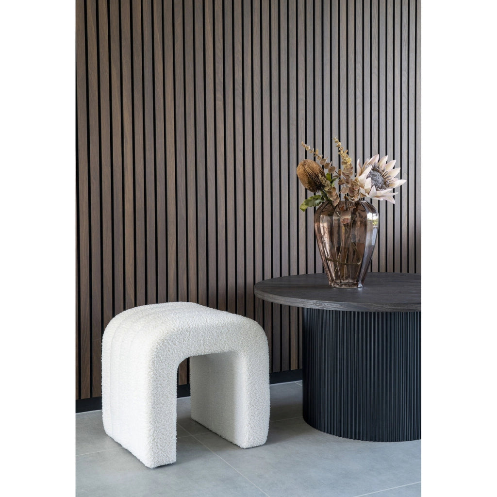 Pouf Colma, Bianco, Poliestere, 42x42x36 cm