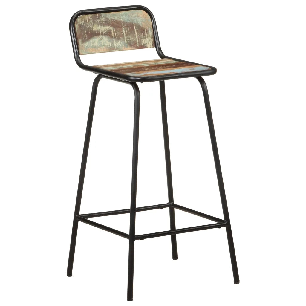Sgabelli da Bar 4 pz Legno Massello di Recupero cod mxl 66376