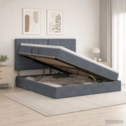 Letto con contenitore LED e materasso Grigio Scuro 180 x 200 cm 3460087