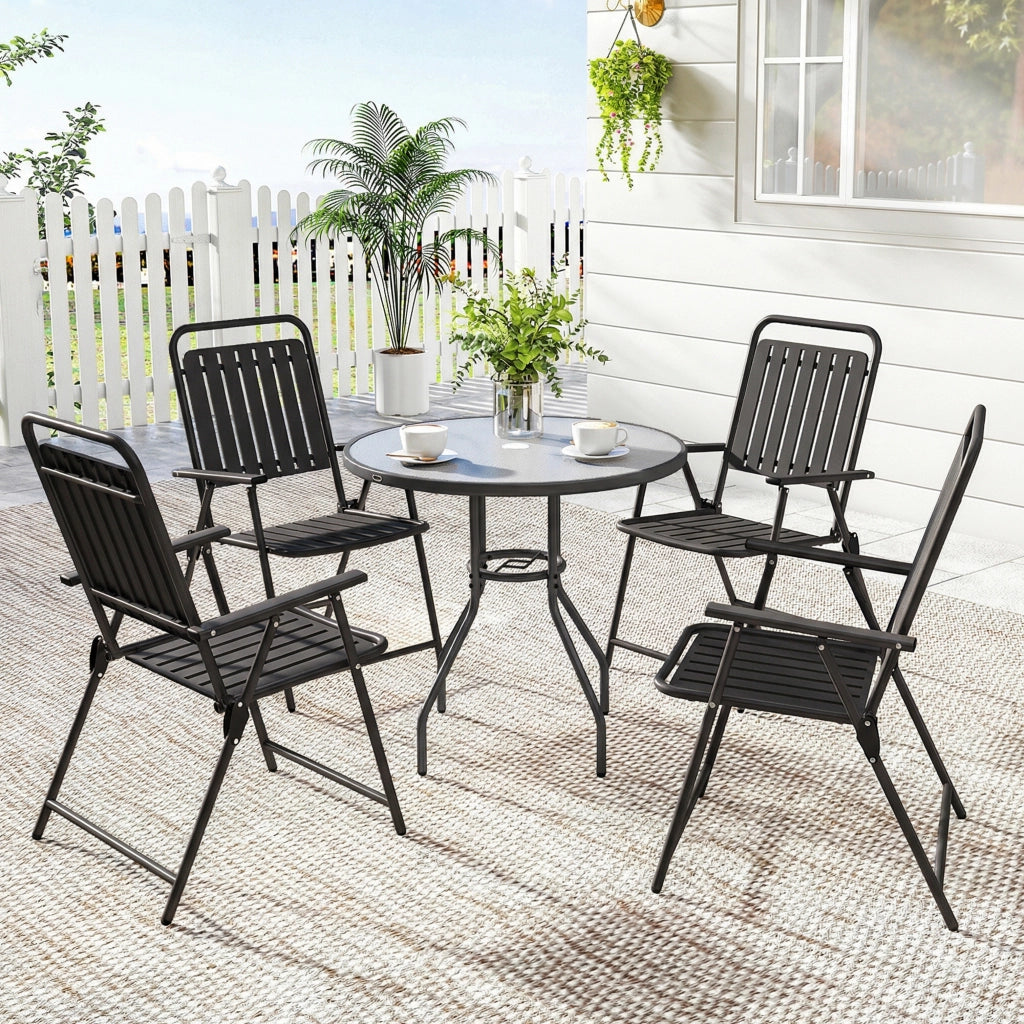 Sedie da giardino pieghevoli ¨C zephmum ¨C nere, metallo, 55x63x93 cm