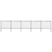Recinzione da Giardino con Punta a Lancia in Acciaio 838x150 cm Nero 277633