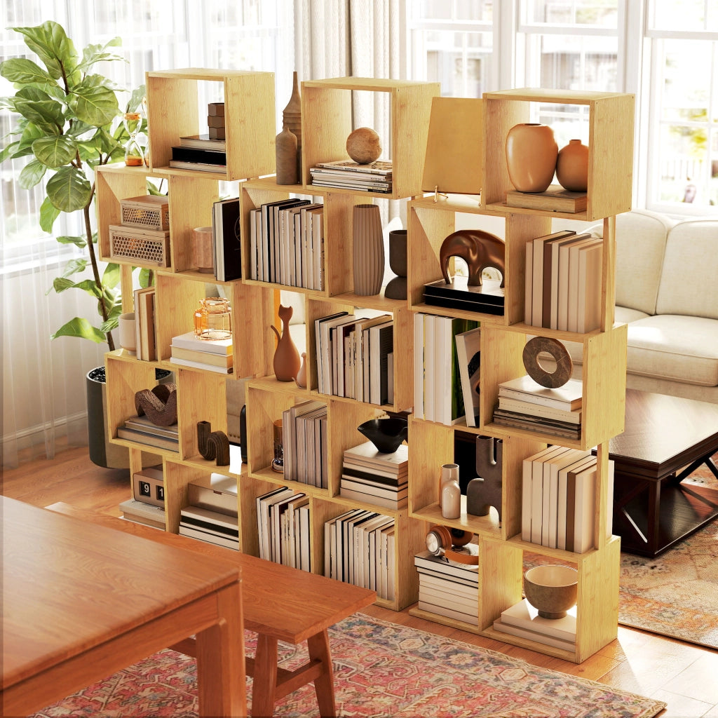 Libreria a 5 Livelli in Bamb¨´ ¨C Xylo ¨C Legno Naturale 62.5x23x165 cm
