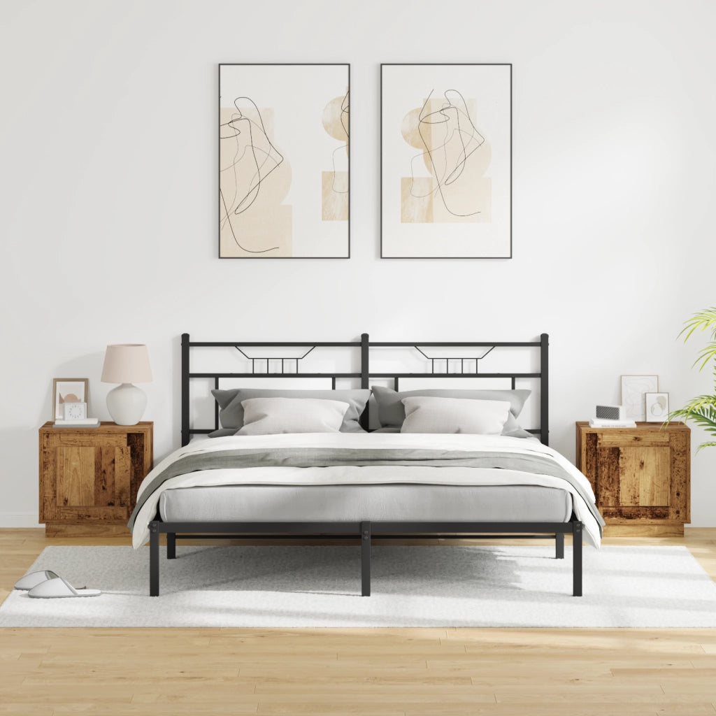 Comodini con Luci LED 2 pcs Legno Vecchio 44x34,5x45 cm