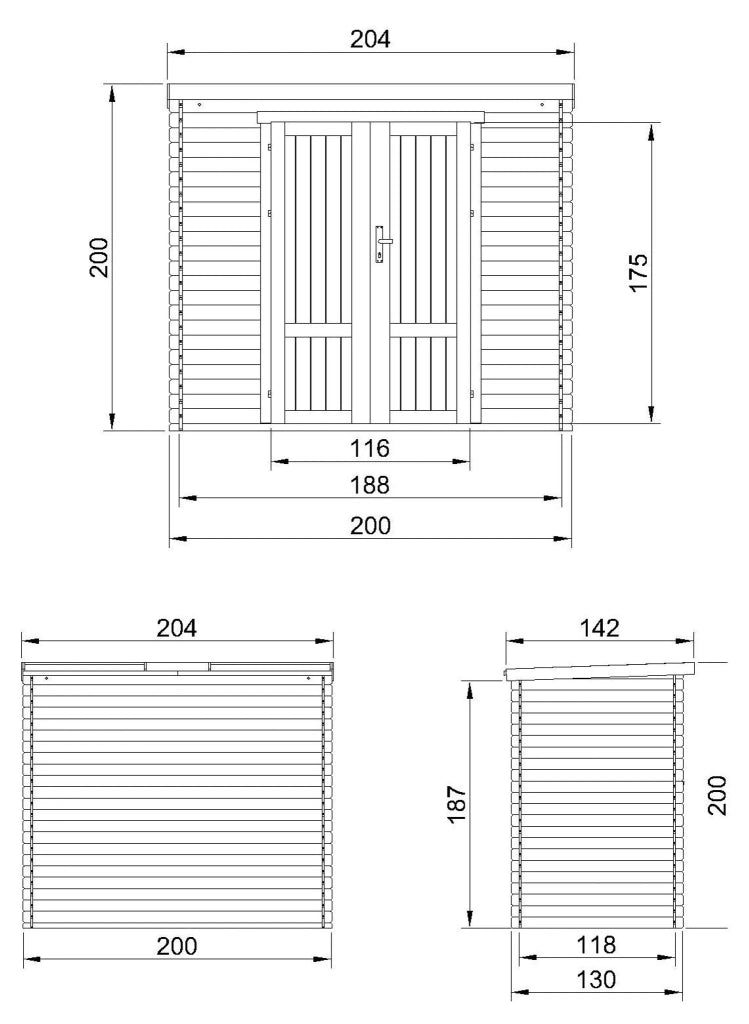 Casetta da Giardino in Legno 2.22 m² TIMBELA M311F1