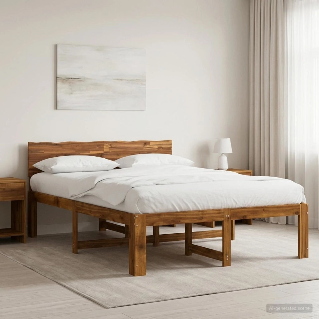 Letto matrimoniale con testiera ROSTOCK Naturale 140 x 200 cm 903465