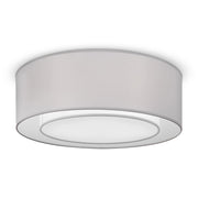 Plafoniera Moderna Bergamo In Metallo Cromo E Grigio 3 Luci Diffusore In Tessuto