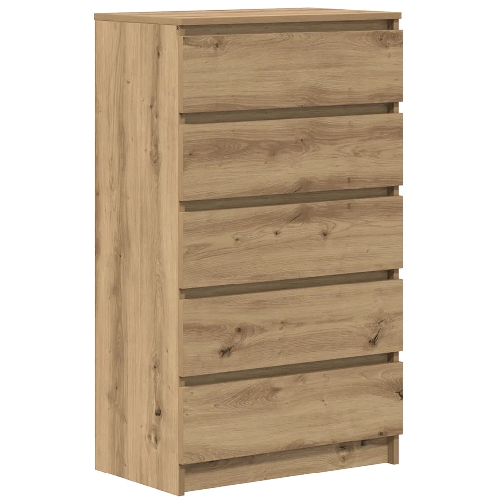 Cassettiera Rovere Artigianale 60x36x103cm in Legno Multistrato