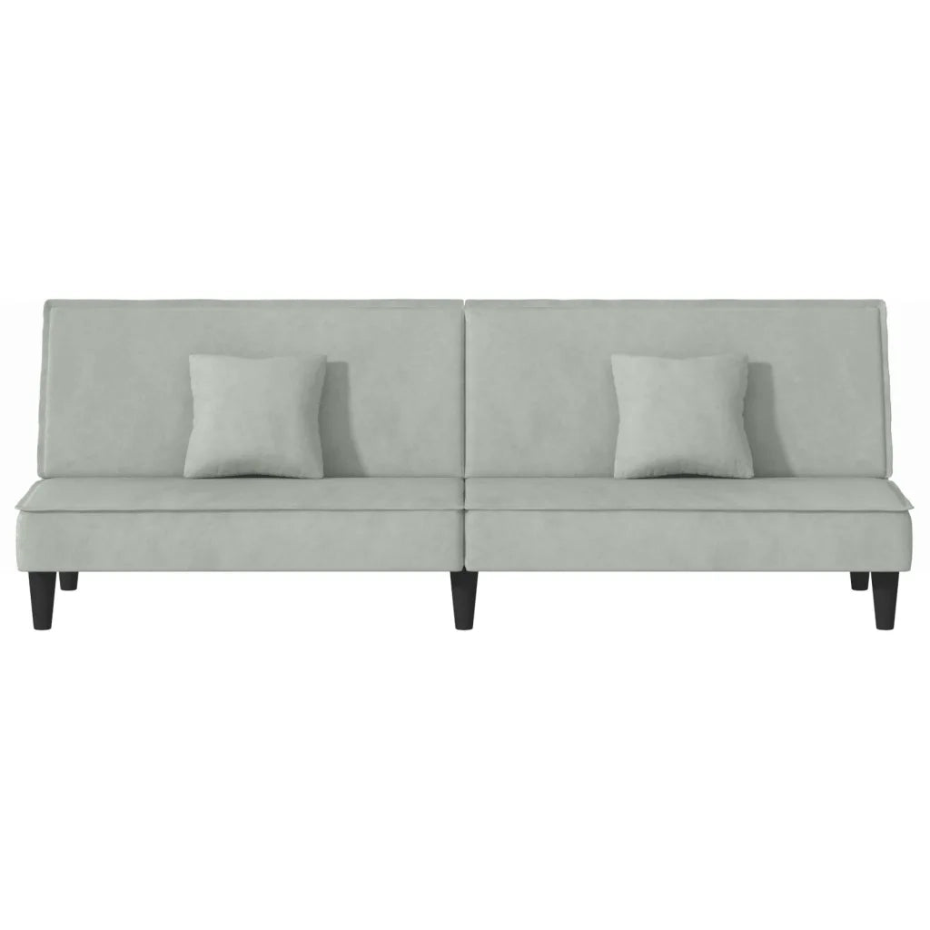 Divano Letto Grigio Chiaro in Velluto 351907