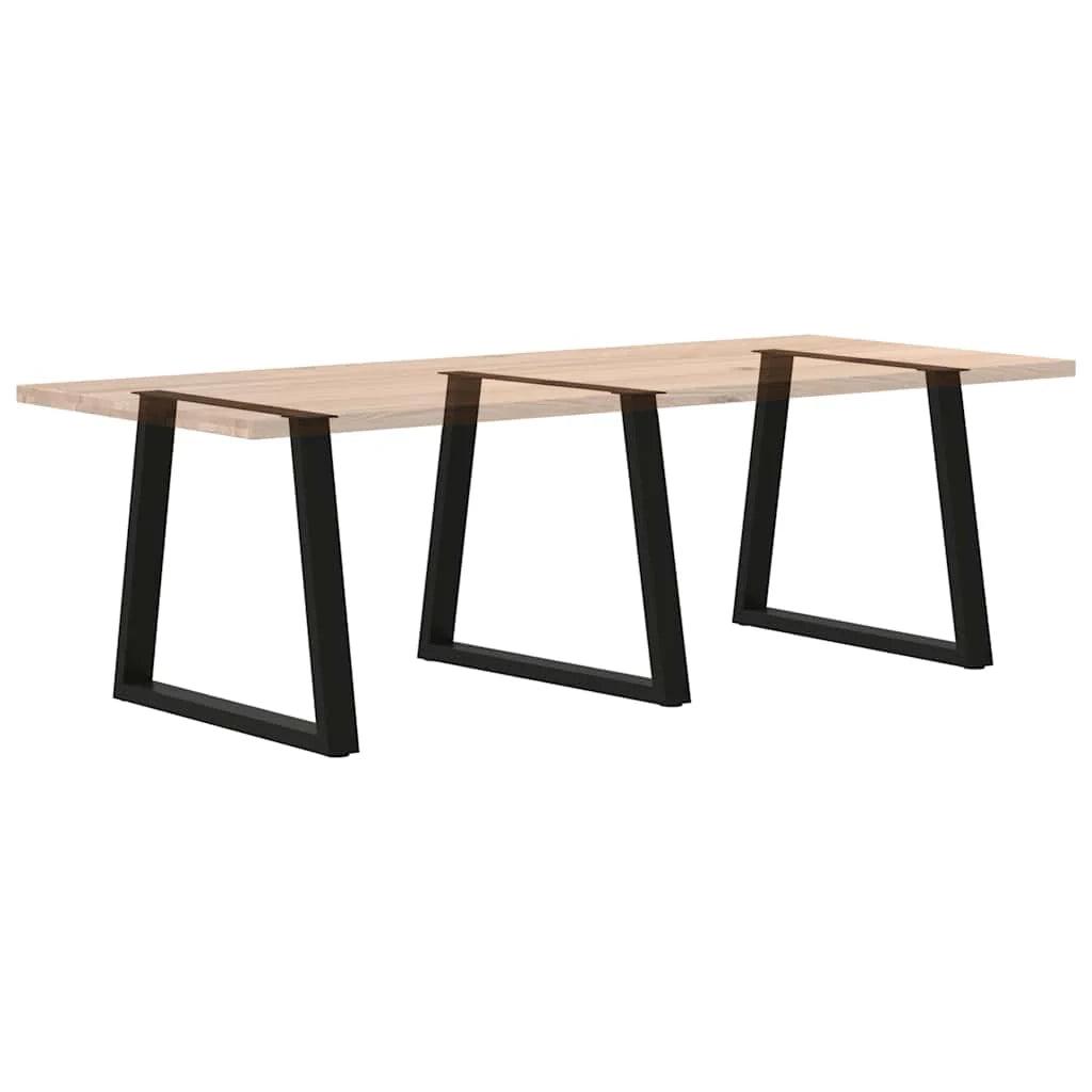 Set di 3 gambe per tavolo da pranzo a forma di V 80 x 72-73,3 cm con piedini regolabili stile moderno acciaio nero 02_0056876