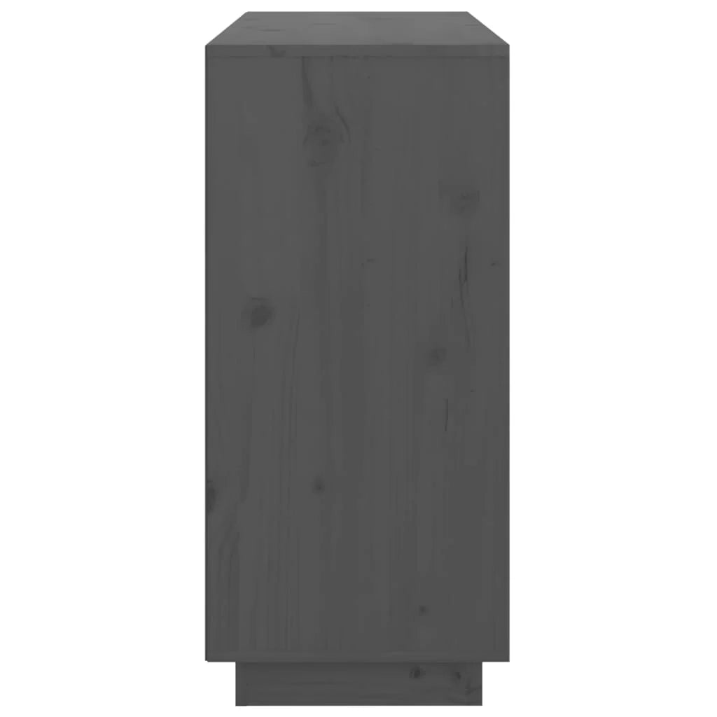 Buffet credenza cassettiera armadio mobile contenitore organizer per cucina soggiorno salotto 111 x 34 x 75 cm legno massello di pino grigio 02_0031778