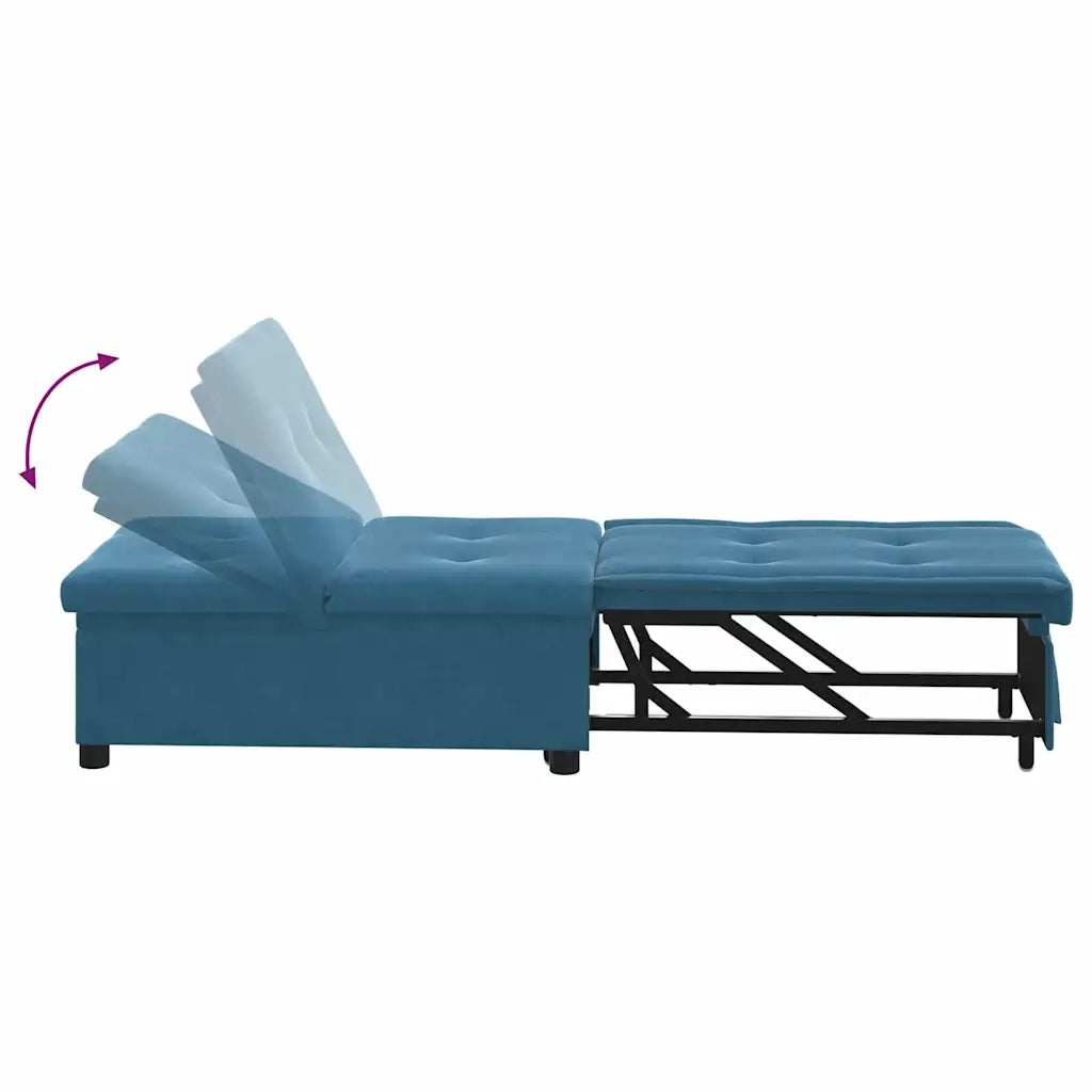 vidaXL Divano Letto Blu 67 x 194 x 38 cm Velluto