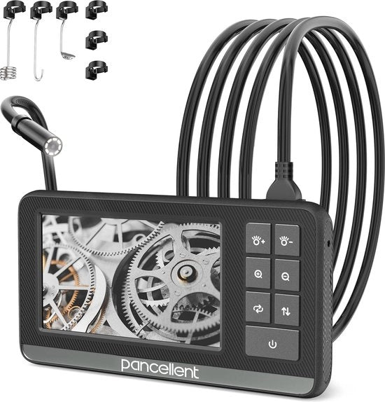 Endoscopio digitale HD con schermo IPS da 4,3 pollici e protezione IP67, camera di ispezione portatile con 8 luci LED e cavo flessibile da 5 m