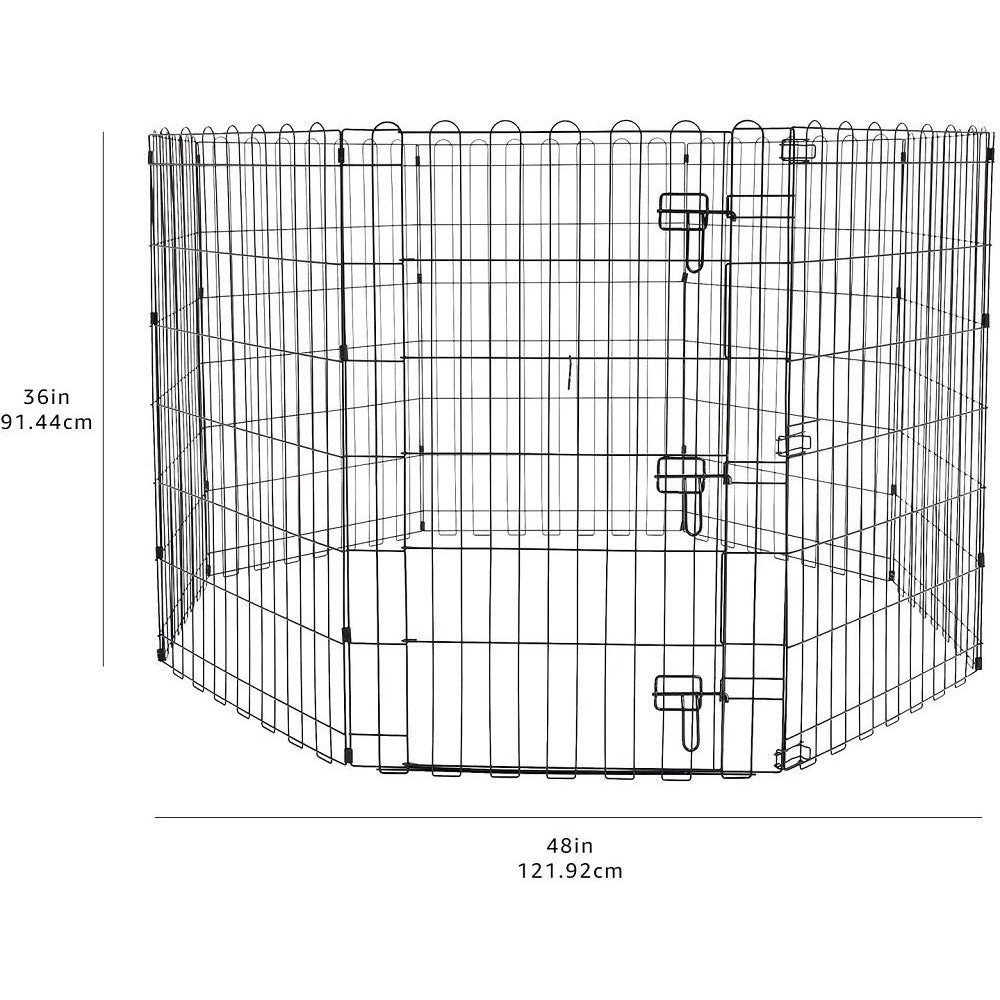 Trade Shop - Recinzione In Metallo Per Cani Pieghevole Per Esercizio 152,4 X 152,4 X 91,4 Cm -