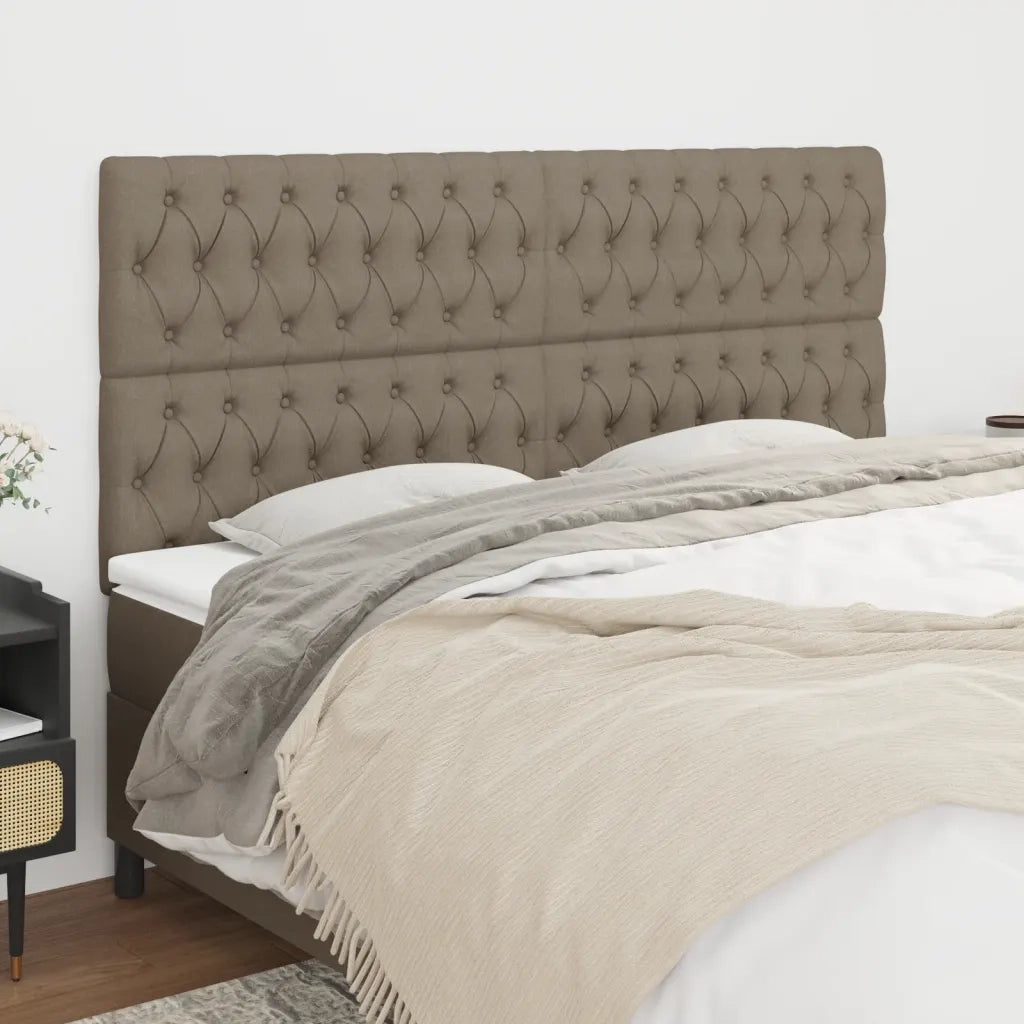 Testiera per letto tortora 180x7x118/128 cm in tessuto 3116686