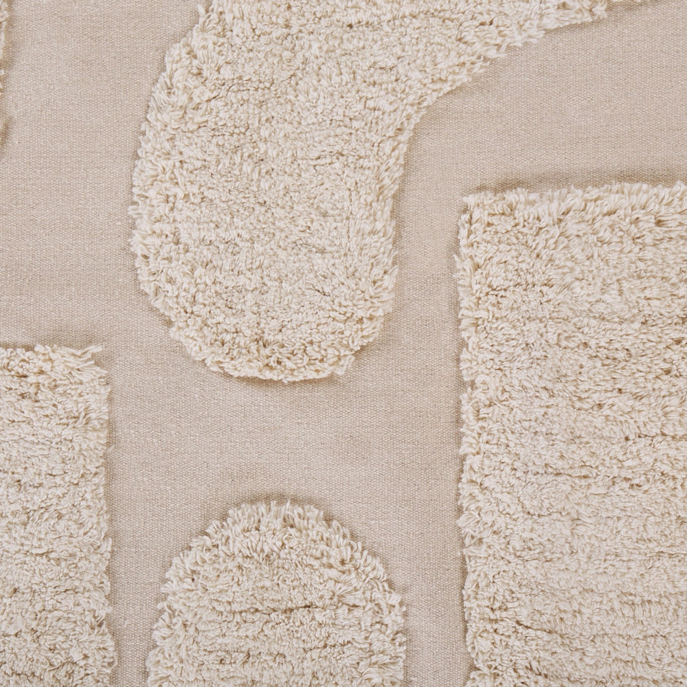 Tappeto Beige di Cotone fatto a mano morbido con motivo astratto 140 x 200 cm