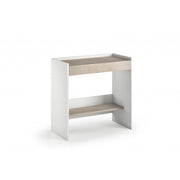 Scrivania home office 80x40 con cassetto e ripiano estensibile piano rovere bianco - Terraneo