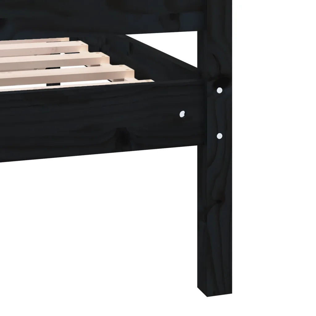 Giroletto Nero 75x190 cm Small Single in Legno Massello