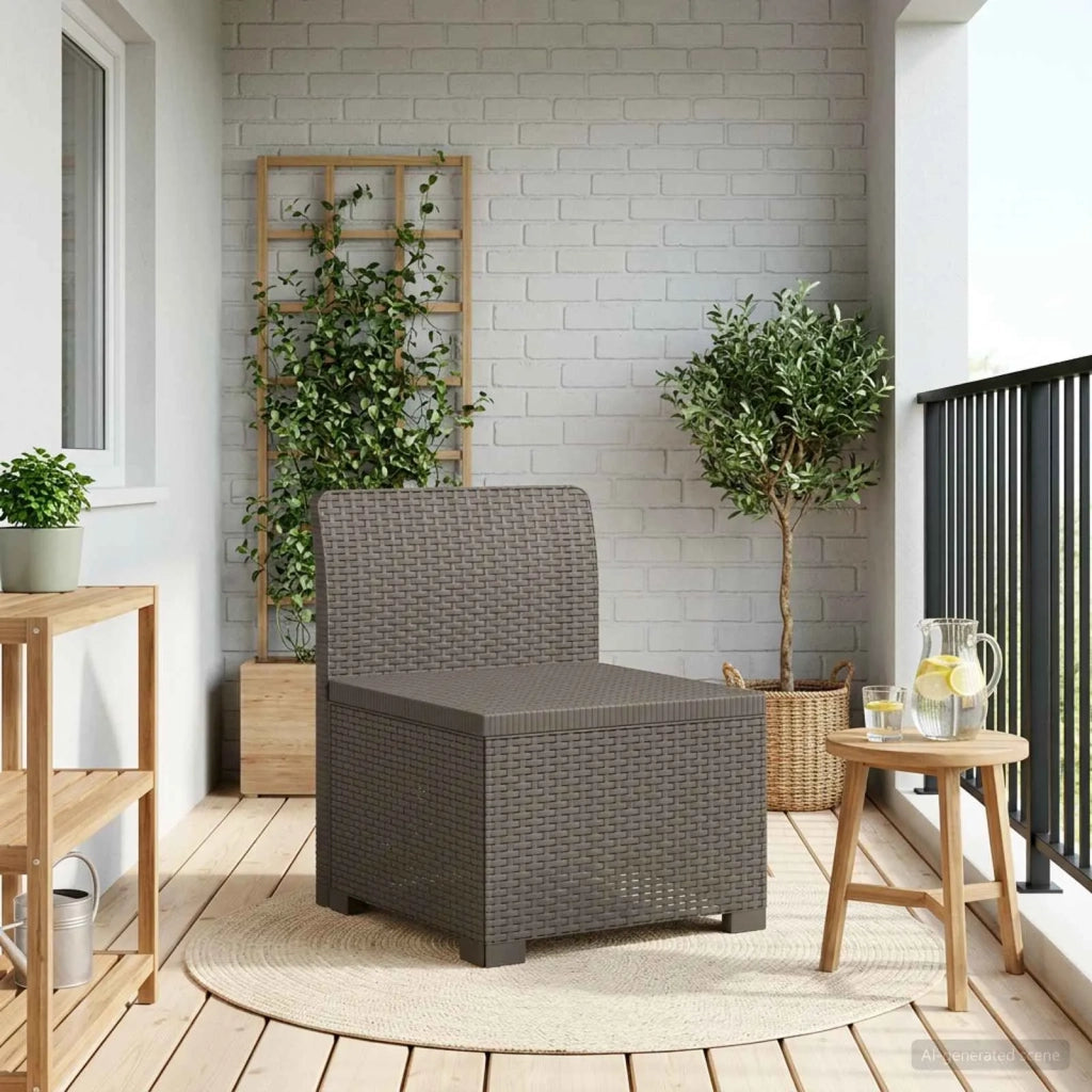 Divano da esterno-Divano da Giardino a 1 Posto Aspetto Rattan PP Grigio Chiaro 288105
