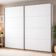 Armadio Camera da Letto Salemi, Guardaroba Grande Appendiabiti, 245x217.5h cm Bianco Opaco