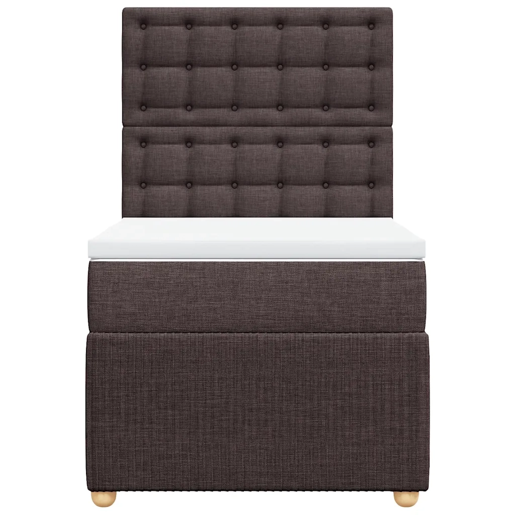 Giroletto a Molle con Materasso Marrone Scuro 80x200 cm Tessuto