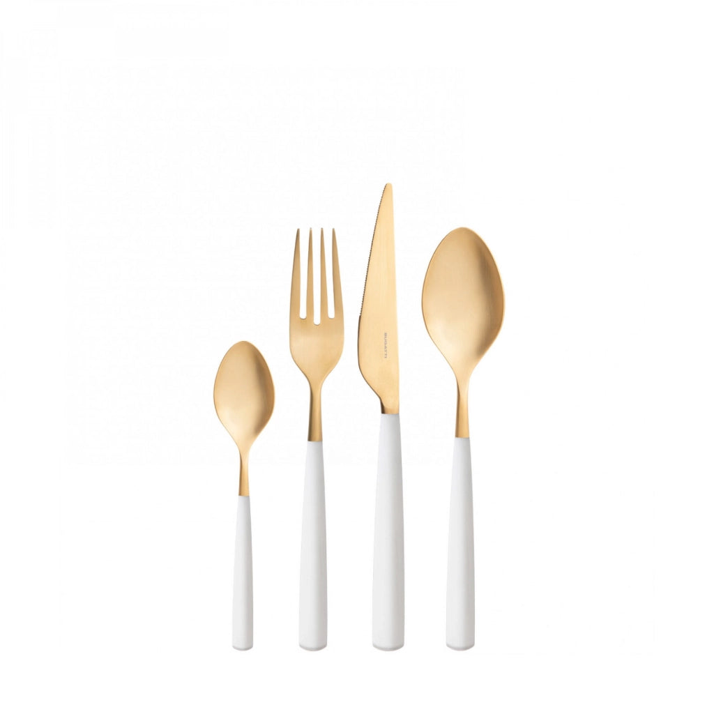 ATHENA Gold, Posate Set 24 pz, Scatola Window, Casa Bugatti Colore: Avorio