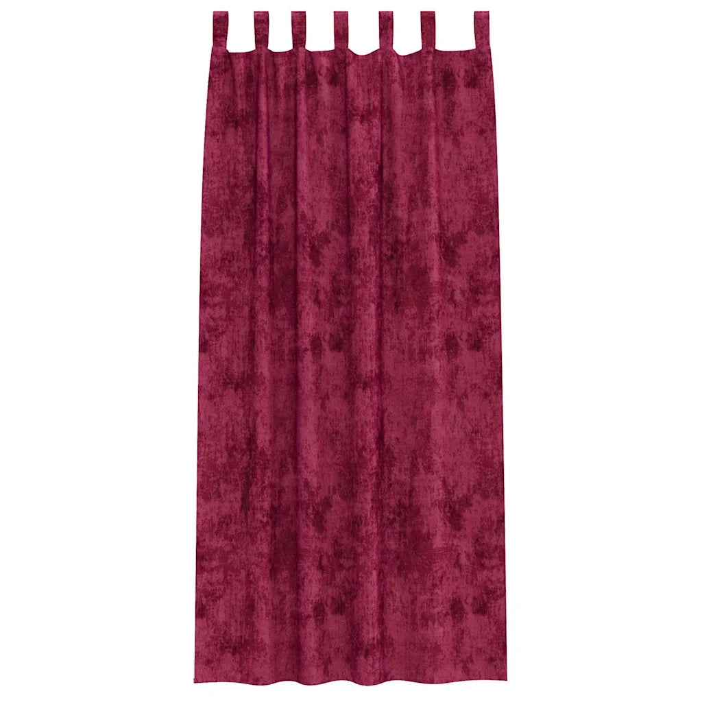 Tende in Velluto 2 pz Rosso vino 245 x 140 cm Velluto