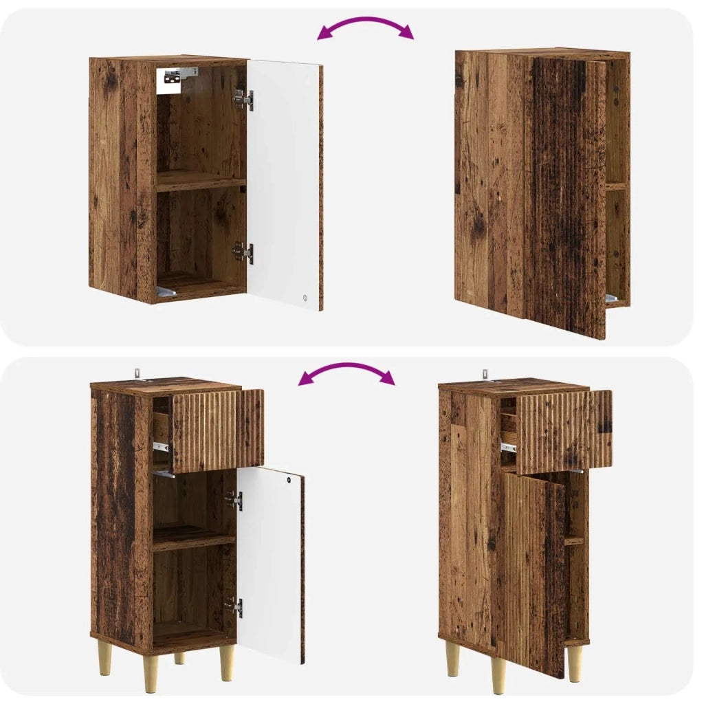 Set di armadietti da bagno in 3 pezzi ARNHEM Legno antico 3417772