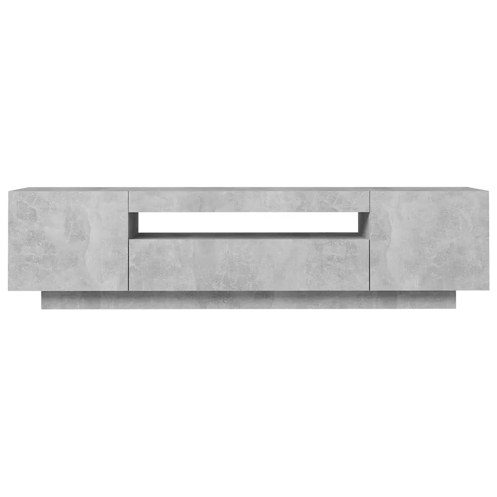 Mobile TV | Armadietto TV | Mobile Porta TV con Luci LED Grigio Cemento 160x35x40 cm