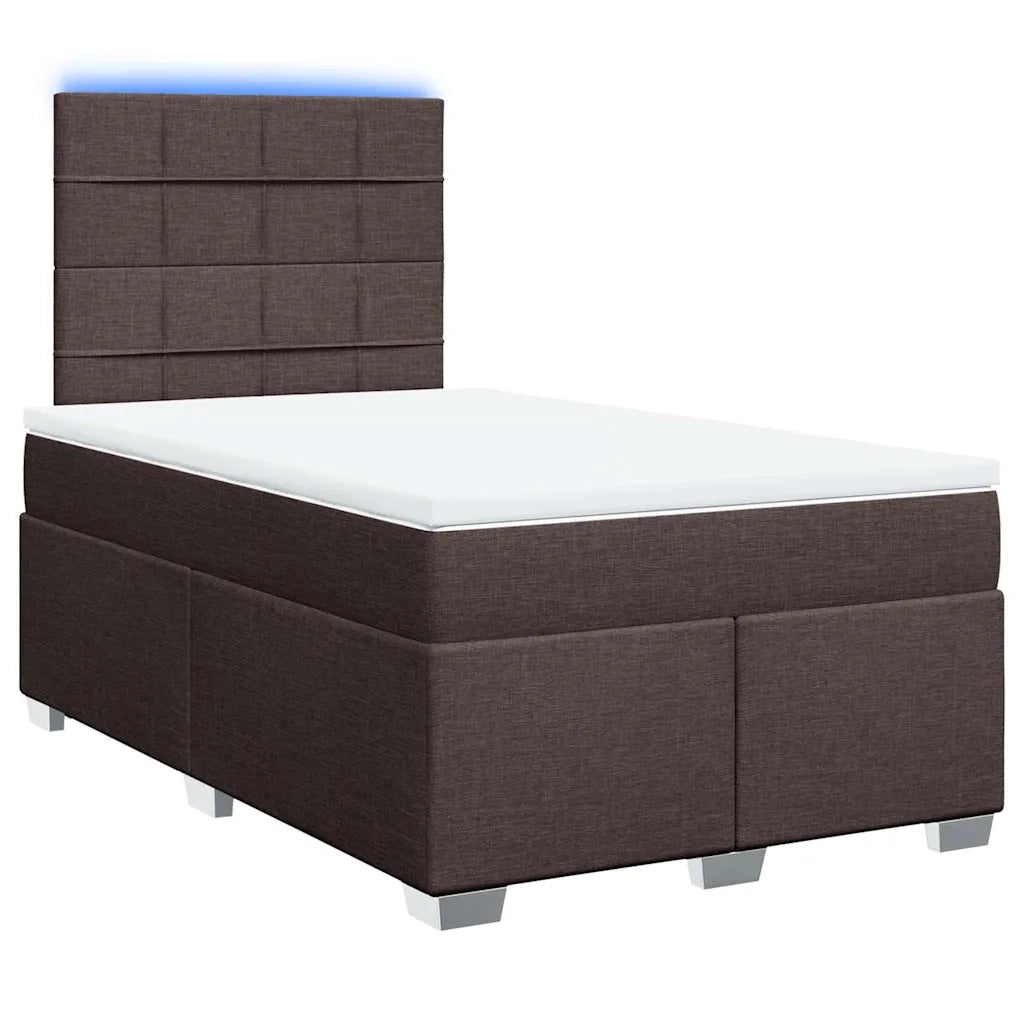 vidaXL Giroletto a Molle con Materasso Marrone Scuro 120x200cm Tessuto
