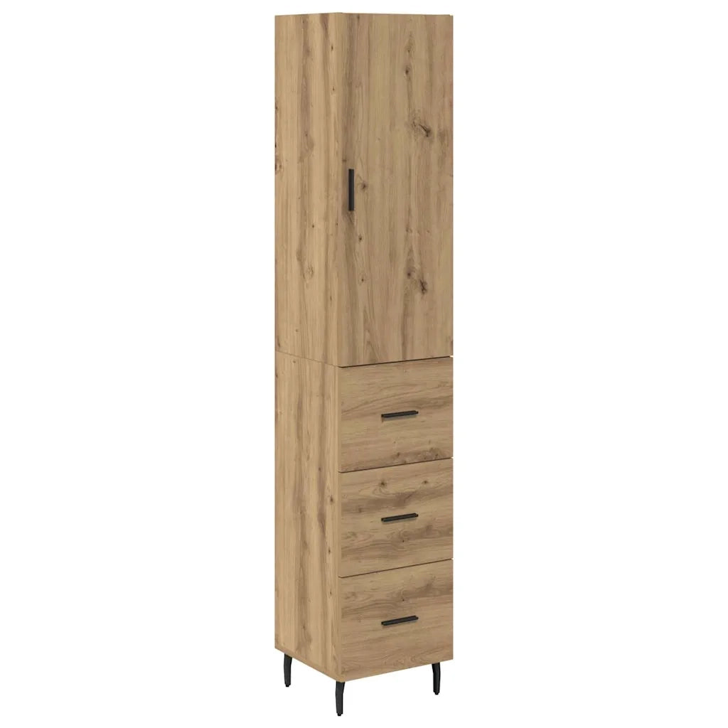Credenza con Cassetto-Buffet-Armadio da cucina Rovere artigianale 34,5 x 34 x 180 cm 968032