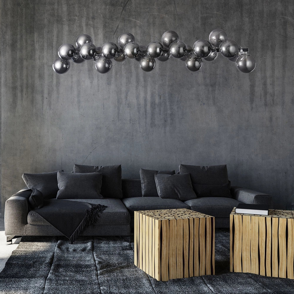 Maytoni Lampadario contemporaneo Dallas 25 luci G9 cromo metallo vetro fumè