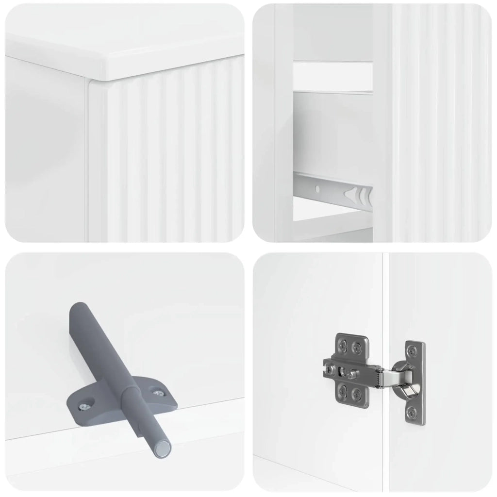 Set di Armadi da Bagno da 2 Pezzi ARNHEM Bianco Lucido 3417526