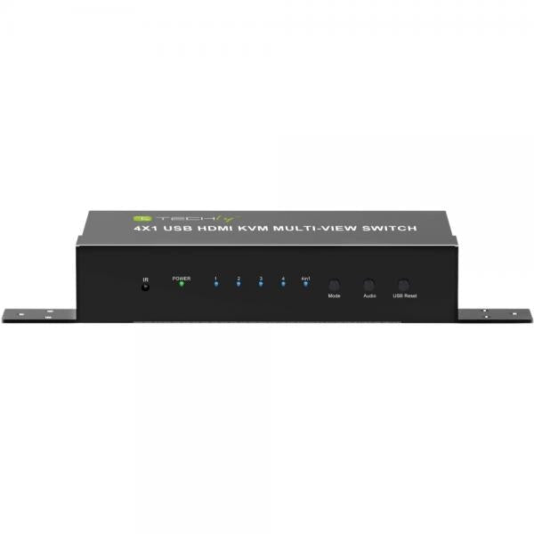 HDMI Switch 4x1 KVM Quad Multiviewer con Telecomando IR 1080p