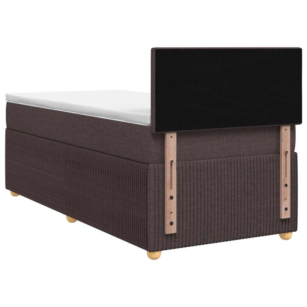 Letto box spring con materasso Marrone Scuro 100 x 200 cm 3451401