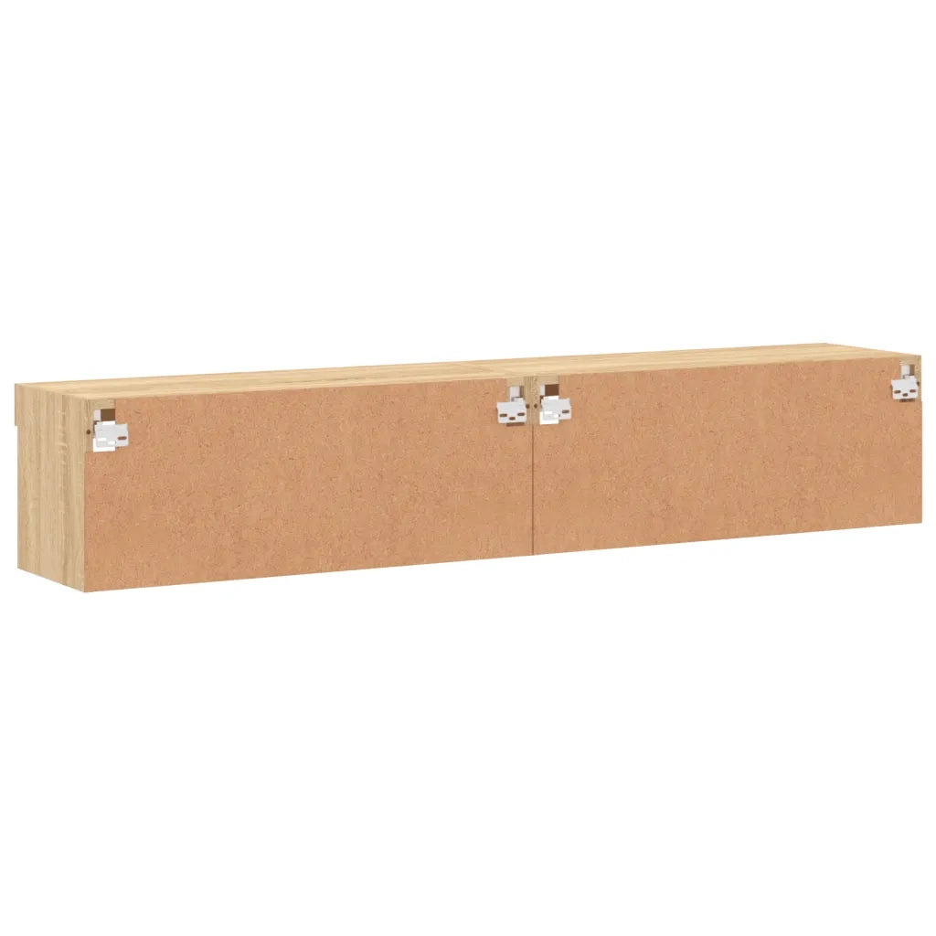 Mobili TV con Luci LED 2pz | Armadietto TV | Mobile Porta TV Rovere Sonoma 80x30x30 cm