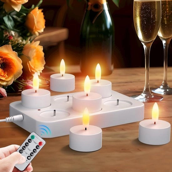 Pacco di 6 lampioni LED con timer, candele ricaricabili, lampioni LED, candele senza fiamma, luce a candela intermittente, lampada notturna, lampioni elettrici, lanterna di compleanno per bambini, lampada da tavolo, energia classificata D