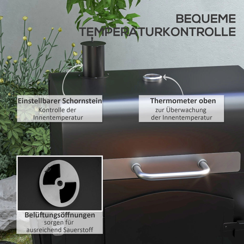 Barbecue Griglia Fumaiolo ¨C zephmum ¨C 124x66x112 cm Nero
