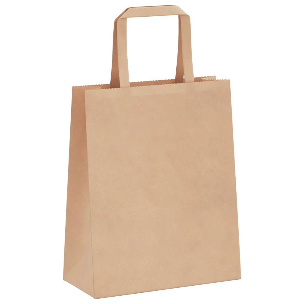 Sacchetti di Carta 250 pz con Manici Marrone 18x8x22 cm 4101810
