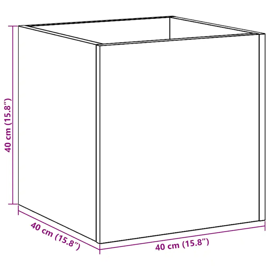 Fioriera quadrata dal design moderno per soggiorno/camera da letto 40 x 40 x 40 cm in legno di rovere composito 02_0051007