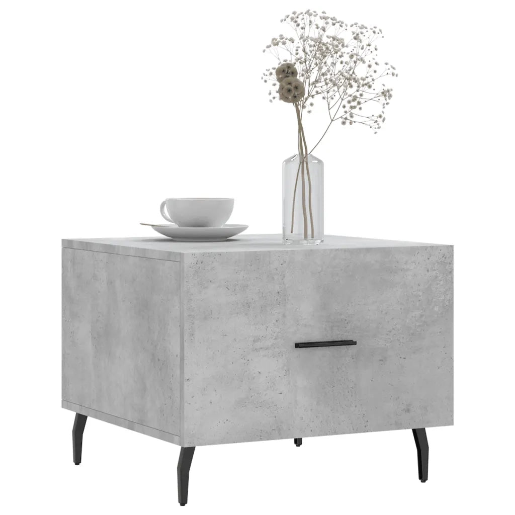 Tavolino Salotto Grigio Cemento 50x50x40 cm Legno Multistrato 829436