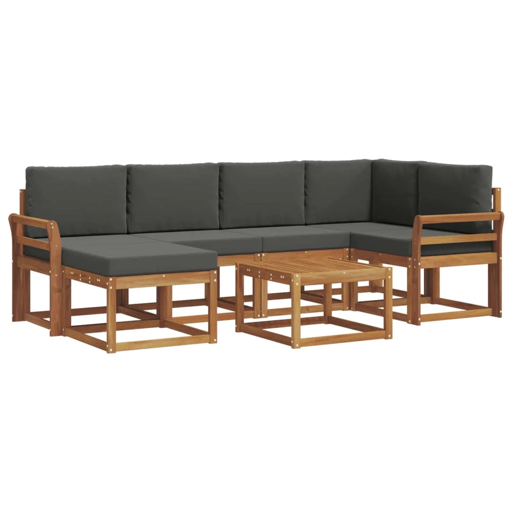 Set di divani da esterno con cuscino 7 pcs Naturale e Antracite 3366675