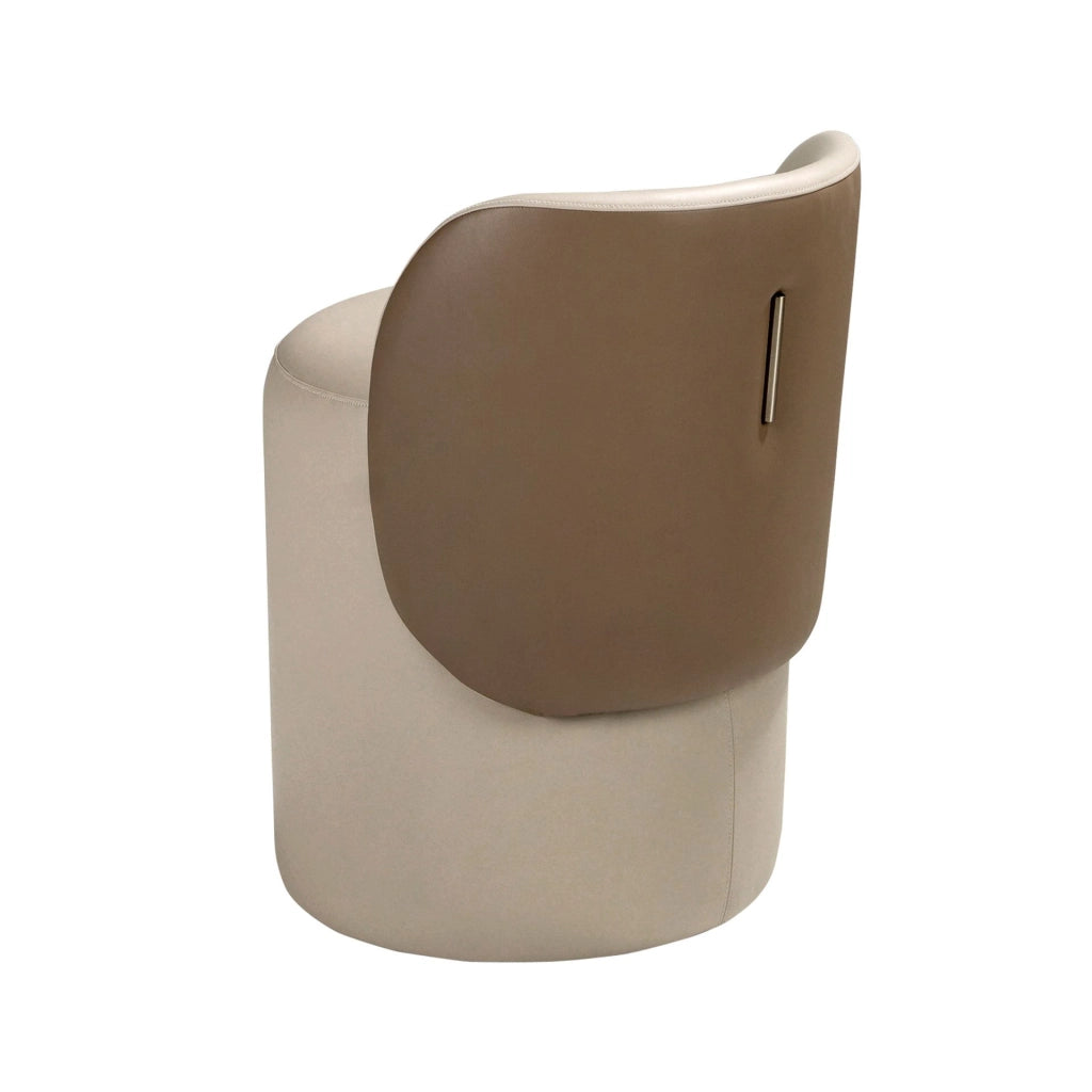 Puff in similpelle visone e marrone