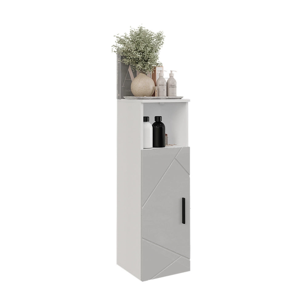 Vicco Mobiletto midi Bianco/bianco lucido 30 x 93 cm con porta