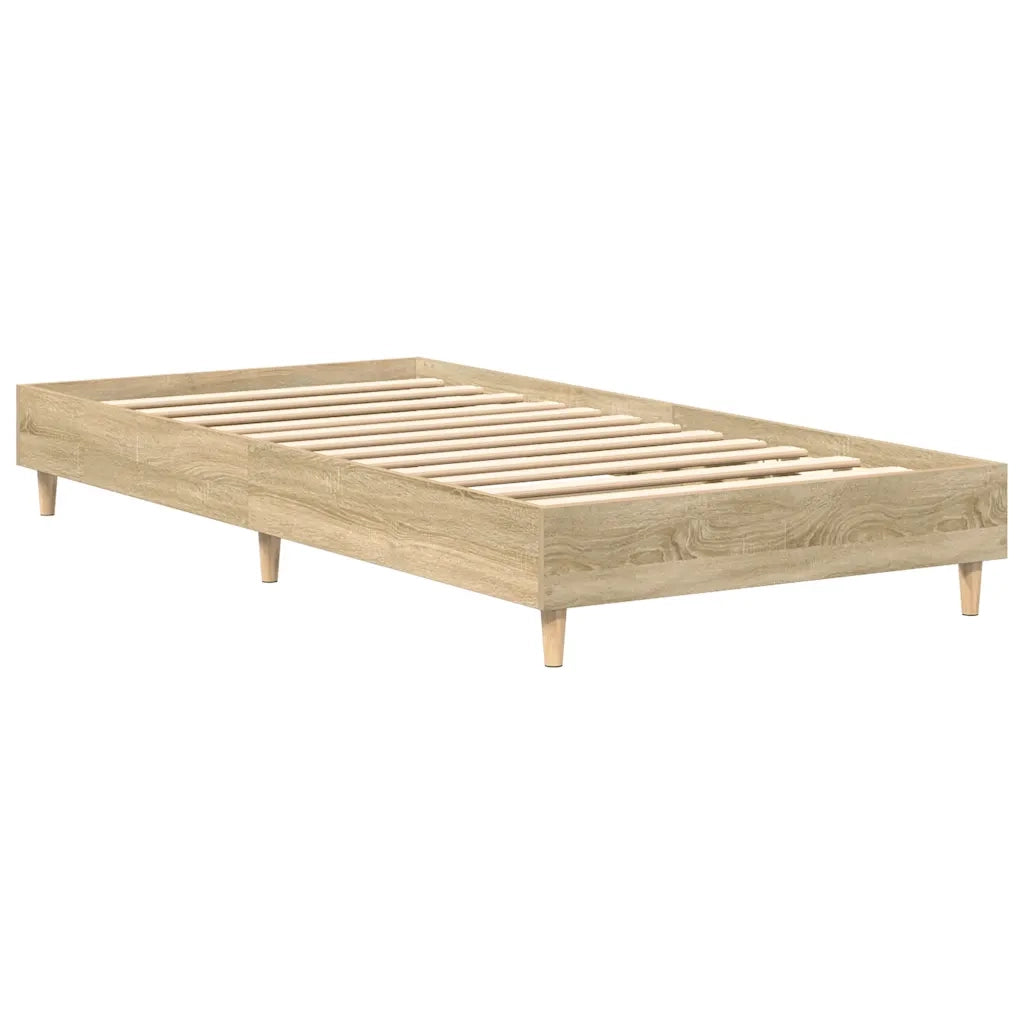 Letto singolo | Letto per adulti | Giroletto senza Materasso Rovere Sonoma 100x200cm in Truciolato